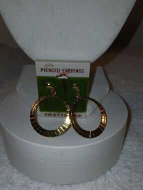 Vintage Gold Hoop Drop Earrings for Women